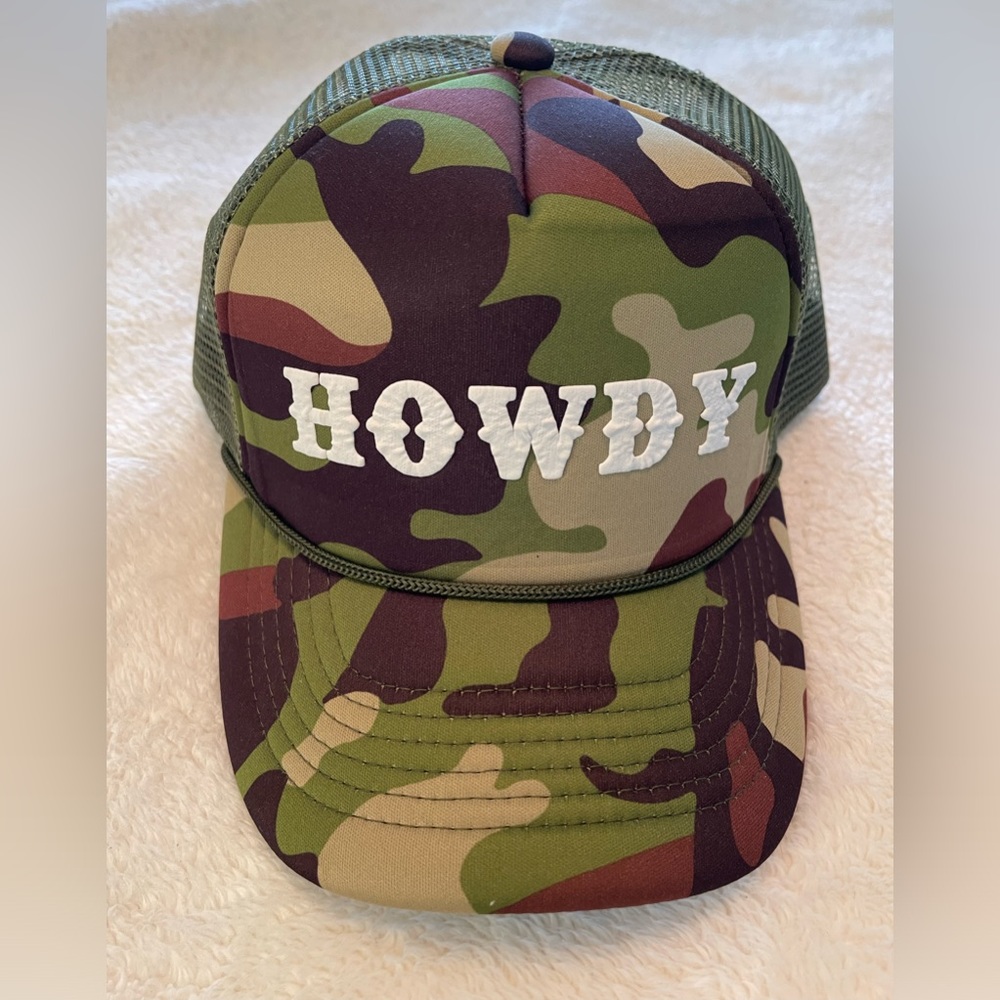 Costal Cowgirl Army Green Howdy Trucker Hat